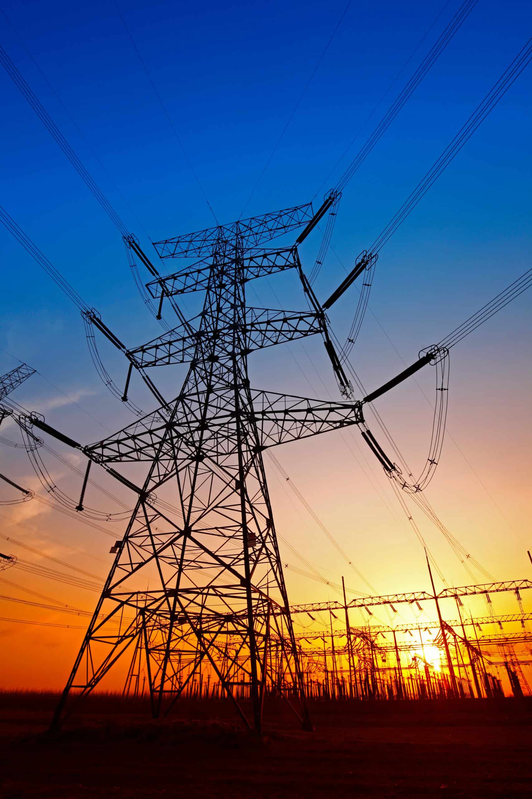 High voltage electric tower line High voltage electric tower line